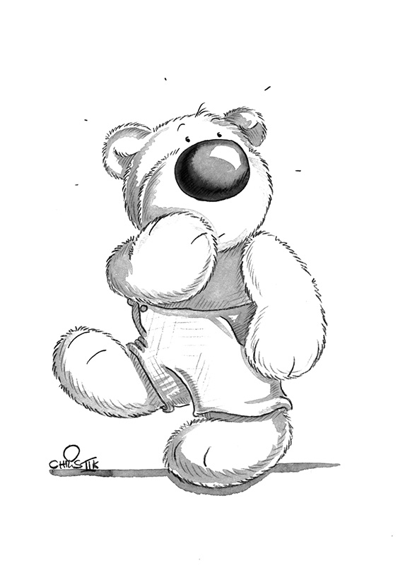 Bärenpostkarte "Der Bär wundert sich"